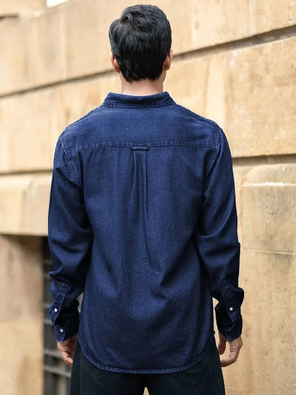 J&J blue denim shirt for men
